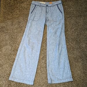 Anthropologie Pilcro linen cotton wide leg pants